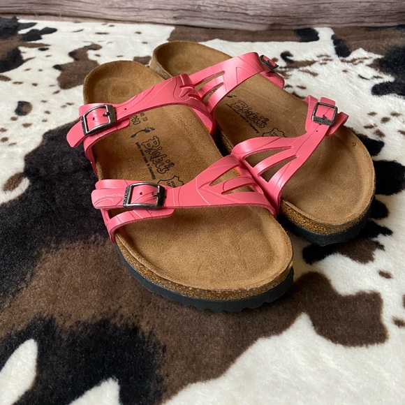 Birkenstock Shoes - Birkenstock Birkis Pink Embossed Granada Sandals size 40 or 9 / 9.5